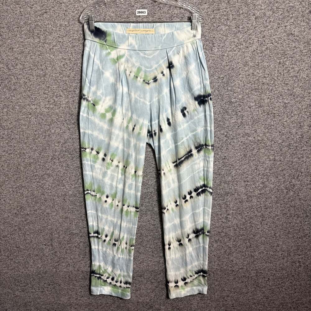 Raquel Allegra Women's 1 Tie Dye Pull On Ankle Slim Cotton Pants